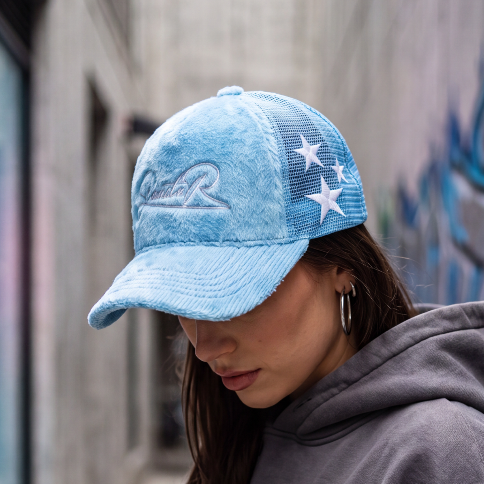 Colorful Fuzzy Cap 2.0 (Modrá)