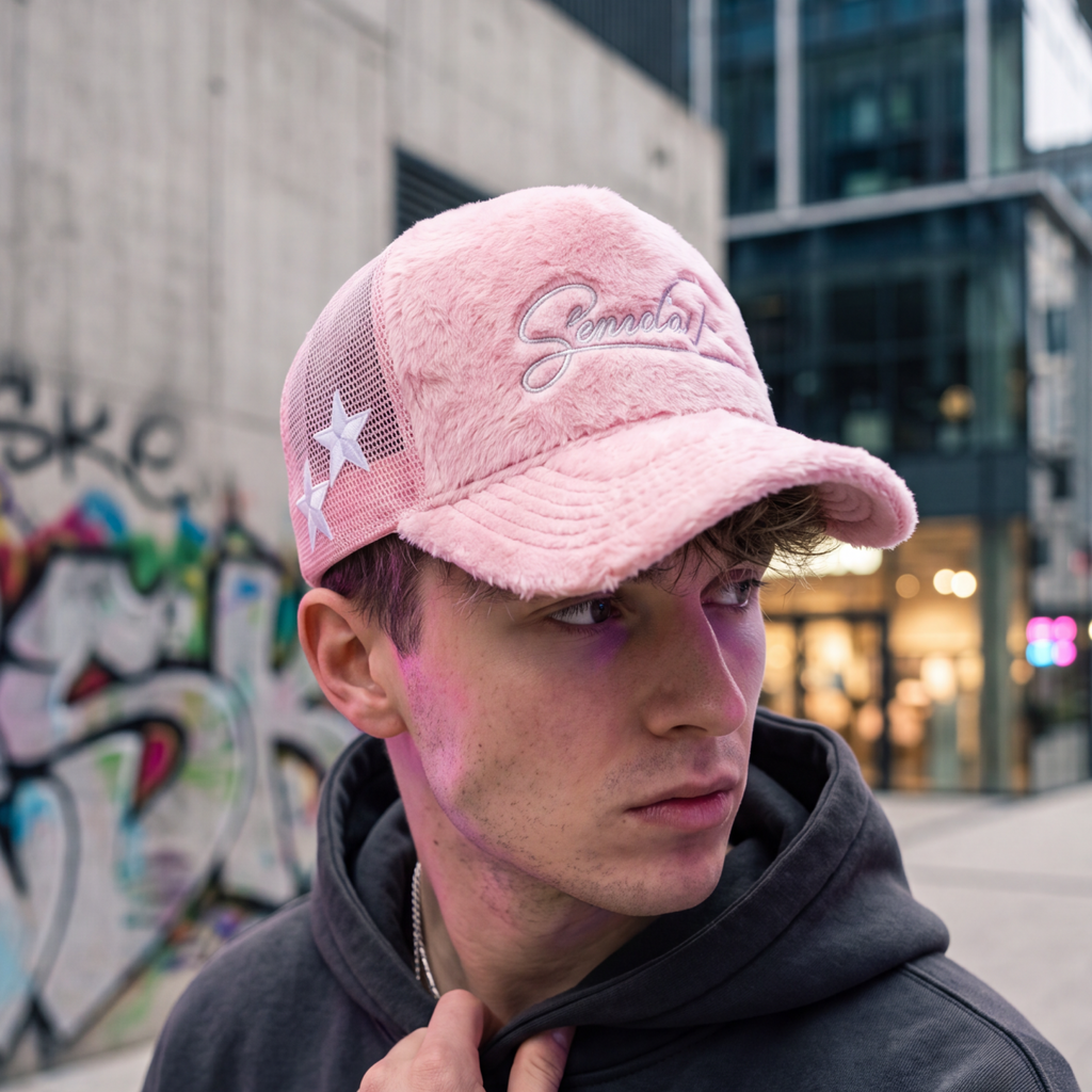 Colorful Fuzzy Cap 2.0 (Růžová)